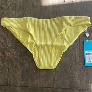 Yellow Ribbed Bikini Bottom